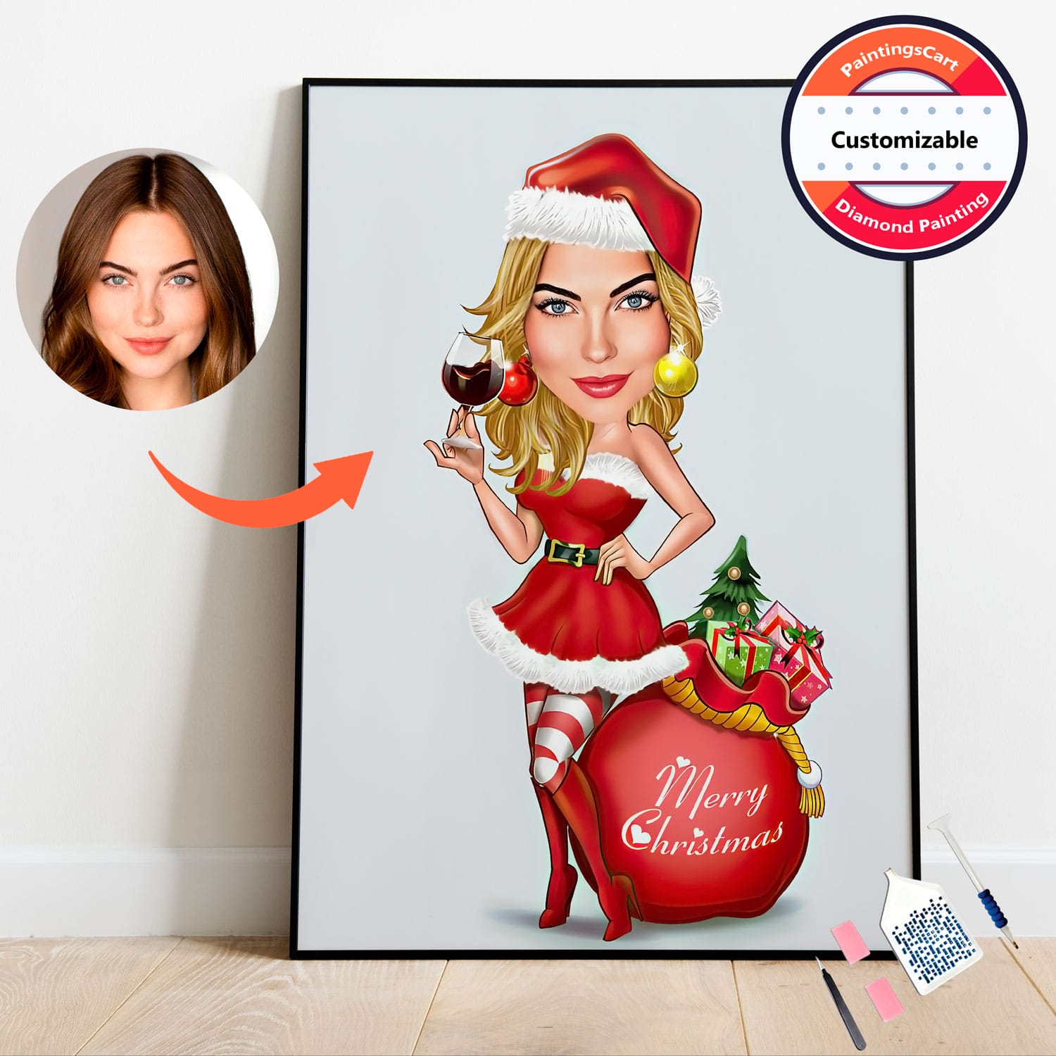 Merry Christmas - Custom Caricature Diamond Art